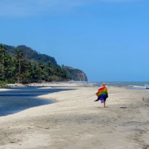 Marion on the western beach of Palomino